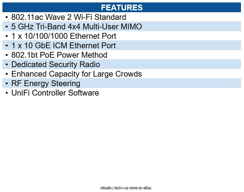 Ubiquiti Networks UWB-XG-US UniFi WiFi BaseStationXG UWB-XG IEEE 802.11ac 5 GHz