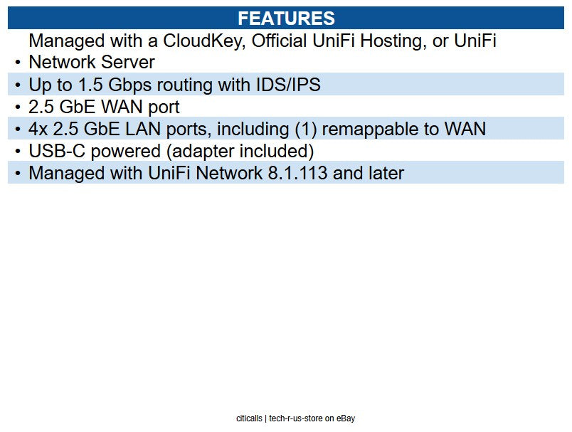 Ubiquiti Networks UXG-MAX Gateway Max Router 4 Ports - 4 RJ-45 Port(s) - 1 WAN
