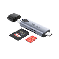 VegGieg V-C307 SD Card Reader,Dual Connector USB 3.0/USB C Memory Reader Adapter