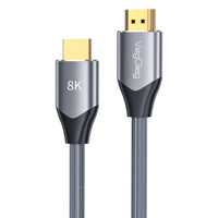 VegGieg V-H403 8K HDMI Cable 48Gbps 6.6FT/2M, Braided Cord-4K@120Hz 8K@60Hz, DTS