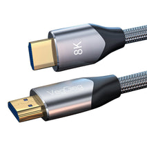 VegGieg V-H403 8K HDMI Cable 48Gbps 6.6FT/2M, Braided Cord-4K@120Hz 8K@60Hz, DTS