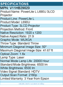 Epson V11HB29020 PowerLite L L690U Standard Throw 3LCD Projector - 21:9