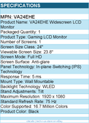 ASUS VA24EHE 24" Class Full HD Gaming LCD Monitor - 16:9 - 1920 x 1080 - Black