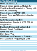 Viewsonic VB-WIFI-005 Dual Band WiFi 6 USB Adapter for IFP50-3/4/5