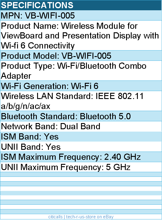 Viewsonic VB-WIFI-005 Dual Band WiFi 6 USB Adapter for IFP50-3/4/5