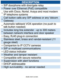 VALCOM VC-VIP-172AL-VRSS IP Intercom
