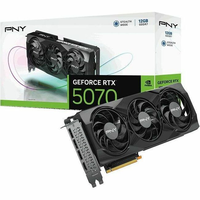 PNY VCG507012TFXPB1 Graphics Card - GeForce RTX 5070 Triple Fan GPU 12GB GDDR7