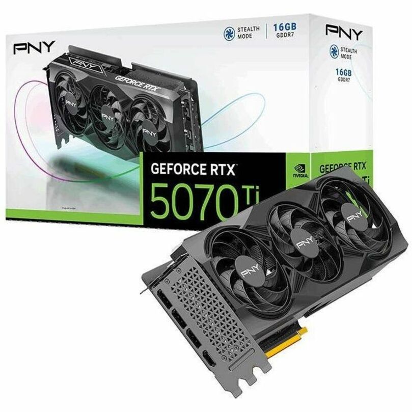 PNY VCG5070T16TFXPB1 Graphics Card - GeForce RTX 5070 Ti Triple Fan 16GB GDDR7