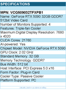 PNY VCG509032TFXPB1 Video Card - GeForce RTX 5090 32GB GDDR7 512bit PCI-E Retail