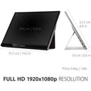 ViewSonic VG1655 15.6 Inch 1080p Portable Monitor with 2 Way Powered 60W USB C