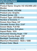 ViewSonic VG2456 24 Inch 1080p Monitor with USB C 3.2, Docking Built-In