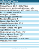 ViewSonic VG2457V 24 Inch 1080p Video Conference Docking Monitor