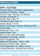 ASUS VG279QM TUF Gaming 27" Class Full HD Gaming LCD Monitor - 16:9 - Black