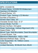 ASUS VG328H1B TUF 32" Class Full HD Curved Screen Gaming LCD Monitor - 16:9