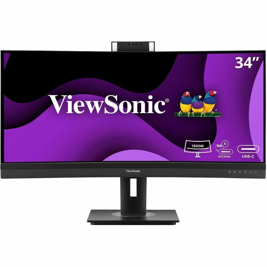 ViewSonic VG3457CV 34" Ultrawide 1440p Curved Video Conferencing Docking Monitor