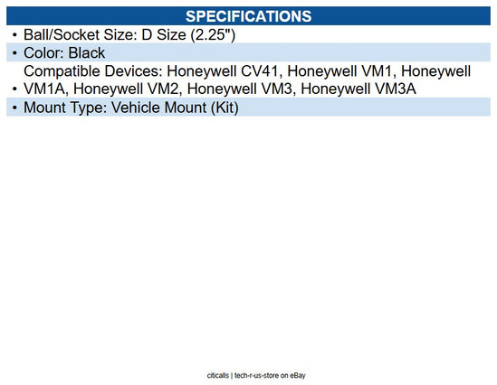 Honeywell VM1008BRKTKIT Vehicle Mount for Docking Station - Metal