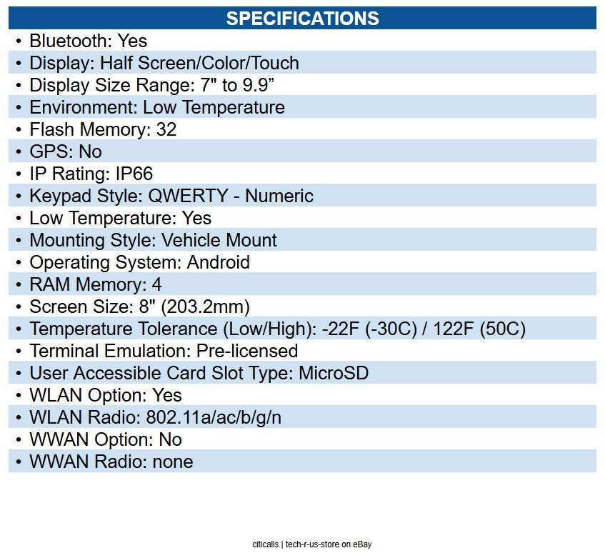 Honeywell VM1A-L0N-1B2A20F Thor VM1A Vehicle-Mounted Computer Snapdragon 660