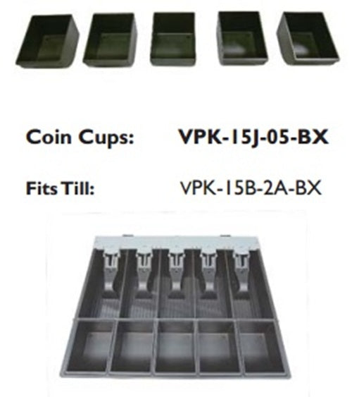 APG Cash Drawer VPK-15J-05-BX Standard Duty Weighable Coin Cup Kits
