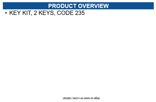 APG Cash Drawer VPK-8K-235 KEY KIT, 2 KEYS, CODE 235