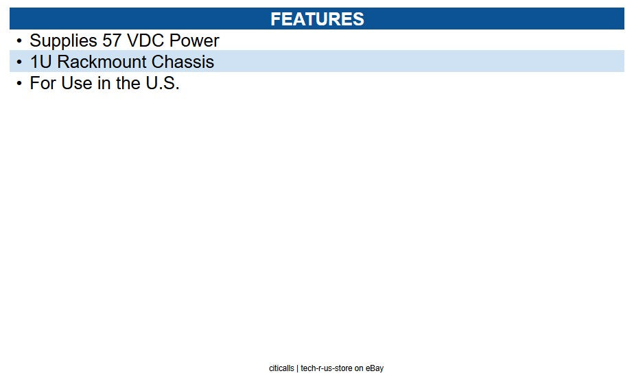 Veracity VPSU-57V-1U-US Power Supply Rack-mountable - 57 V DC Output - 350 W