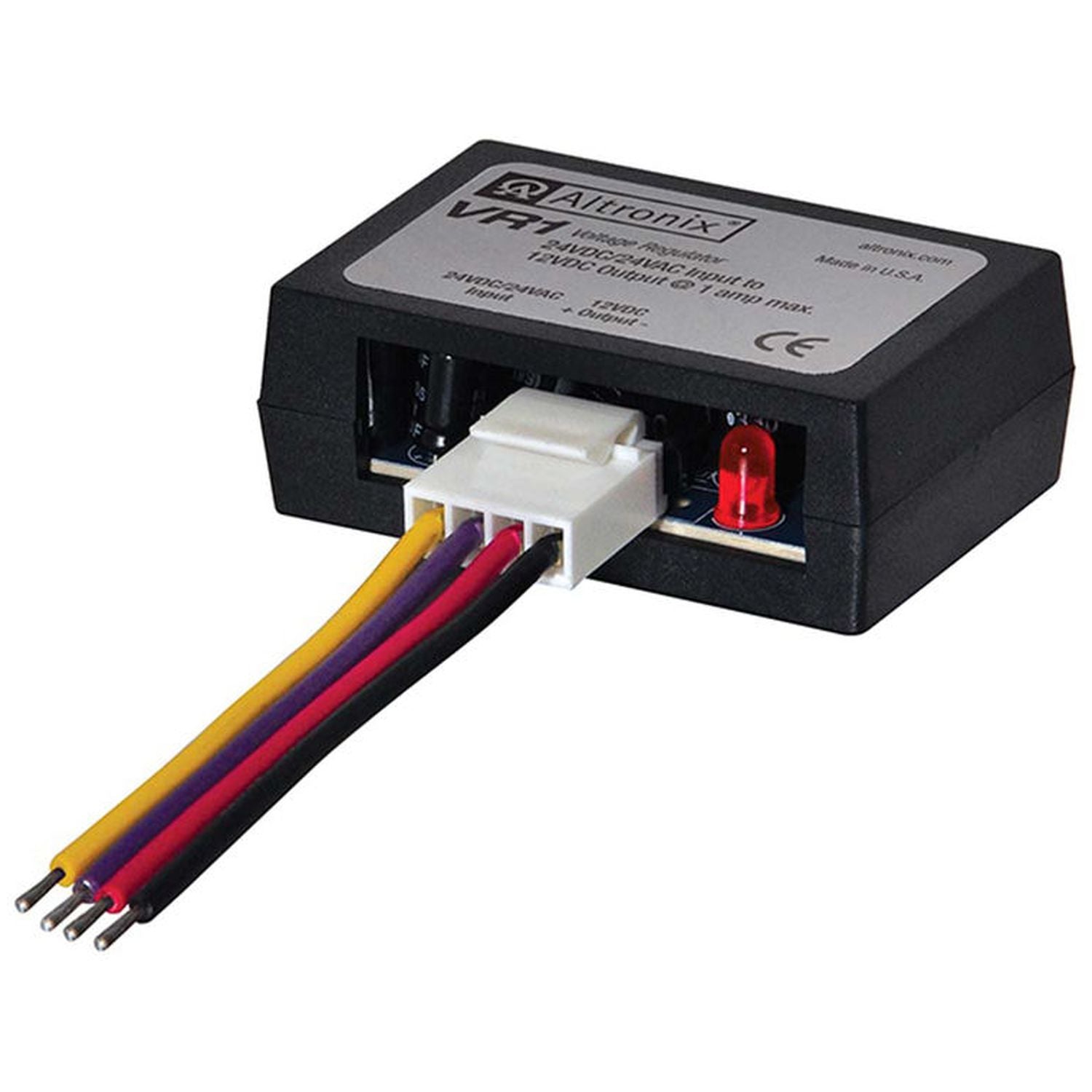 Altronix VR1 Voltage Regulator, Converts 24VAC/VDC to 12VDC @ 1A.