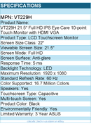 ASUS VT229H 22" Class LCD Touchscreen Monitor - 16:9 - 5 ms - Full HD