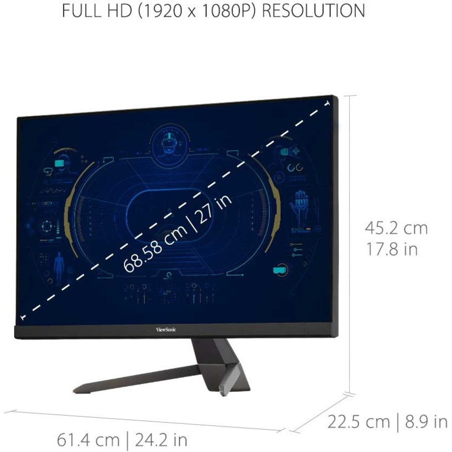 ViewSonic VX2767-MHD 27 Inch 1080p Gaming Monitor w/ 100Hz, 1ms - HDI-, VGA, DP
