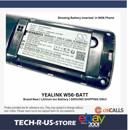 Yealink W56-BATT YL-5J 1460mAh 3.7V 5.4WH BATTERY for W56P W56H W59R Handsets