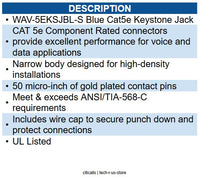 Wavenet WAV-5EKSJBL-25PK CAT5 JACK BLUE 25 PACK