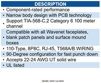 Wavenet WAV-6EKSJWH-25PK CAT6 JACK SDJ SERIES WHITE 25 PACK