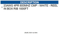 Wavenet WAV-CAT6E-PLEN-RB-WH 6E04UPWH3N CAT6E PLENUM 600MHz WHITE