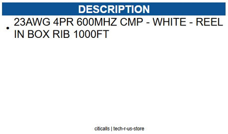 Wavenet WAV-CAT6E-PLEN-RB-WH 6E04UPWH3N CAT6E PLENUM 600MHz WHITE