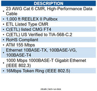 Wavenet WAV-CAT6V-CMR-BK CAT6 550 MHz NO SPLINE BLACK