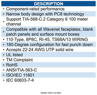 Wavenet WAV-HD-6EKSJBL CAT6 HDJ SERIES JACK BLUE