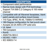 Wavenet WAV-HD-6EKSJWH-25PK CAT6 HDJ SERIES JACK 25 PACK