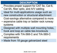 Wavenet WAV-JHWM02-C J HOOK 2in WALL MOUNT STYLE 25 PK