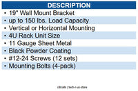 Wavenet WAV-VWMB-4U VERTICAL and  HORIZONTAL WMNT BRACKET