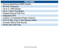 Ubiquiti Networks WAVE-NANO Single Band Wi-Fi 6 IEEE 802.11ax 2 Gbit/s Wireless