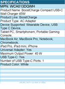 Belkin WCA013DQWH 45W Portable USB-C Wall Charger - 1xUSB-C (45W) - Fast Charge