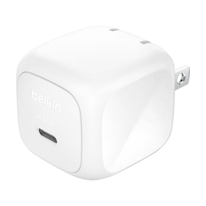 Belkin WCA013DQWH 45W Portable USB-C Wall Charger - 1xUSB-C (45W) - Fast Charge