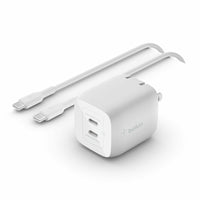 Belkin WCH011DQ2MWHB6 45W Portable Dual Port GaN Wall Charger - 2xUSB-C