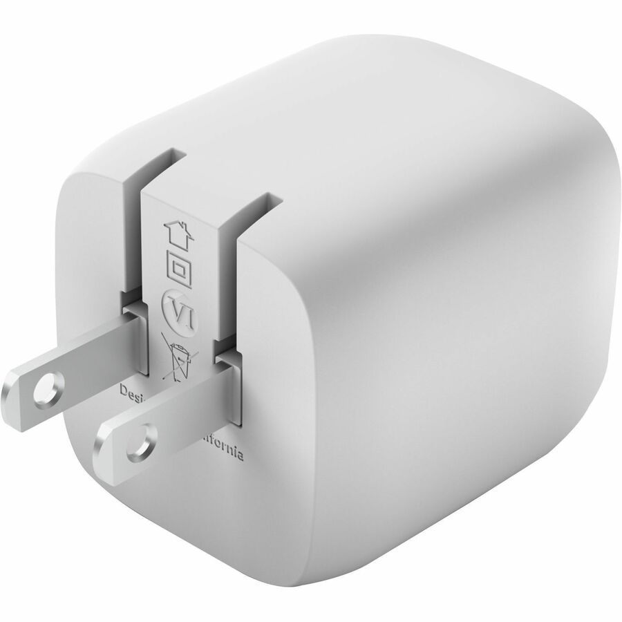 Belkin WCH011DQ2MWHB6 45W Portable Dual Port GaN Wall Charger - 2xUSB-C