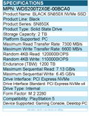 WD WDS200T2X0E-00BCA0 Black SN850X 2 TB Solid State Drive - M.2 2280 Internal
