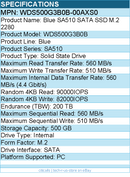 WD WDS500G3B0B-00AXS0 Blue SA510 500 GB Solid State Drive - M.2 Internal