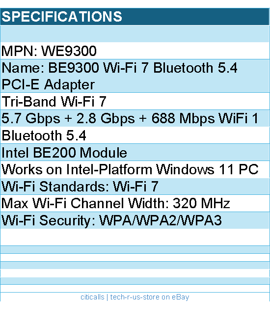 Cudy WE9300 BE9300 Wi-Fi 7 Bluetooth 5.4 PCI Express Adapter w Heatsink RTL