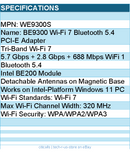 Cudy WE9300S BE9300 Wi-Fi7 Bluetooth5.4 PCIE Adapter with Heatsink Retail