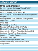 Eaton Tripp Lite Series WEBCARDLXE Network Management Card for Select UPS System