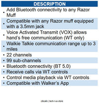 Walkers Game Ear WGE-GWP-RSEM-MCC RAZOR SLIM ELECTRONIC MUFF MULTICAMO TAN