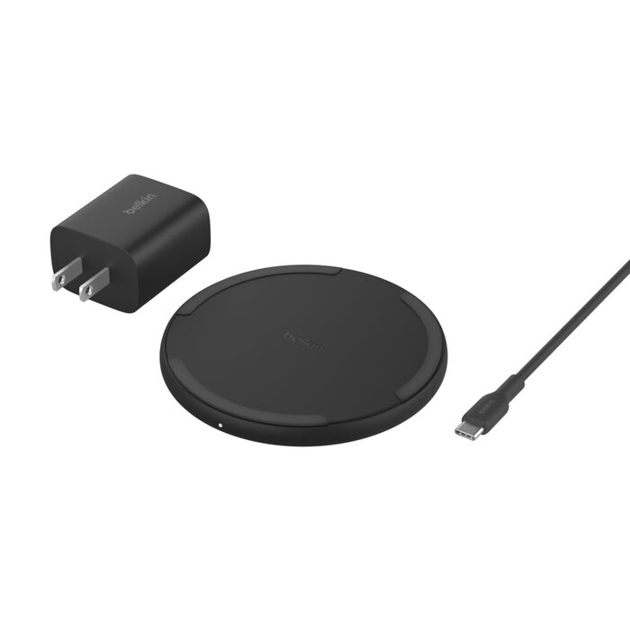 Belkin WIA012TTBK 15W Qi Wireless Charging Pad for Smartphones - USB-C Cable