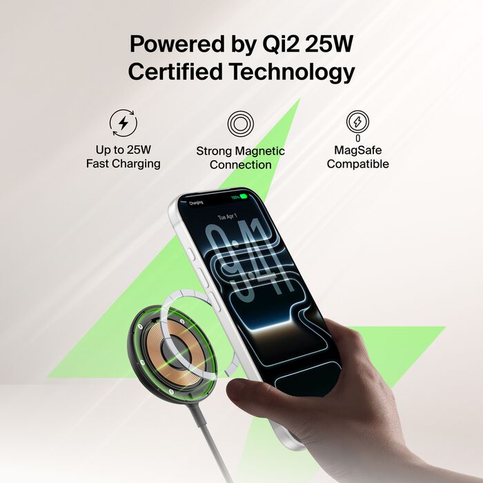 Belkin WIA014TTBK UltraCharge Magnetic Charger with Qi2 25W - Black